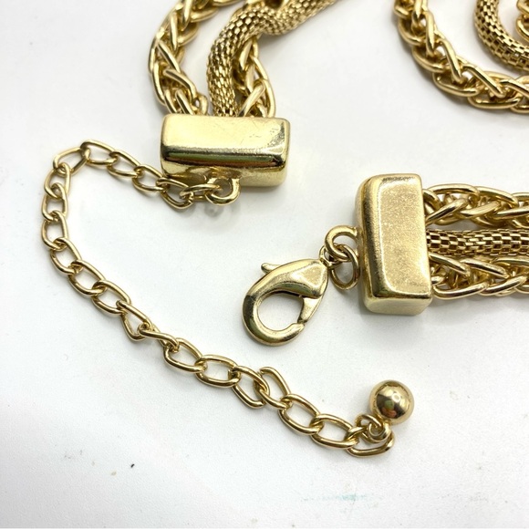 CHARMING CHARLIE Orange & Gold Chain Tassel Necklace - Picture 6 of 7